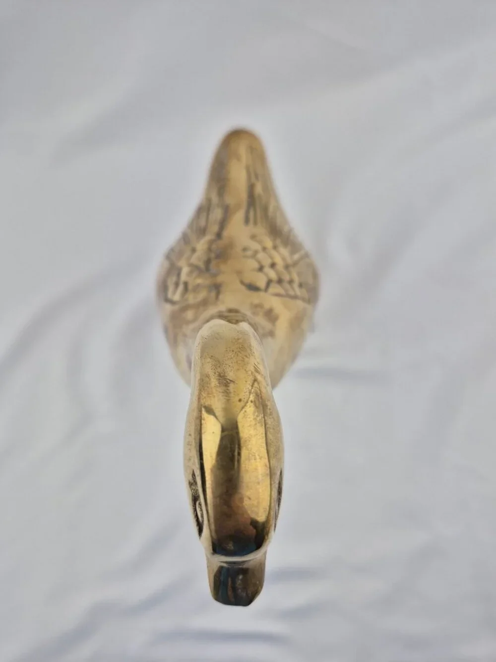Vintage MCM Hollywood Regency Solid Free Standing Brass Duck Figurine Farmhouse